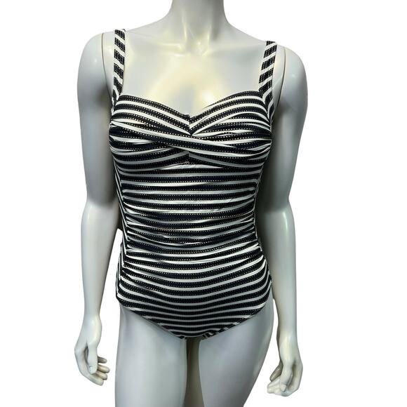 NIPTUCK SWIM Retro Barbie-Inspired Striped One-Piece Swimsuit - Size US 6 - Picture 15 of 16